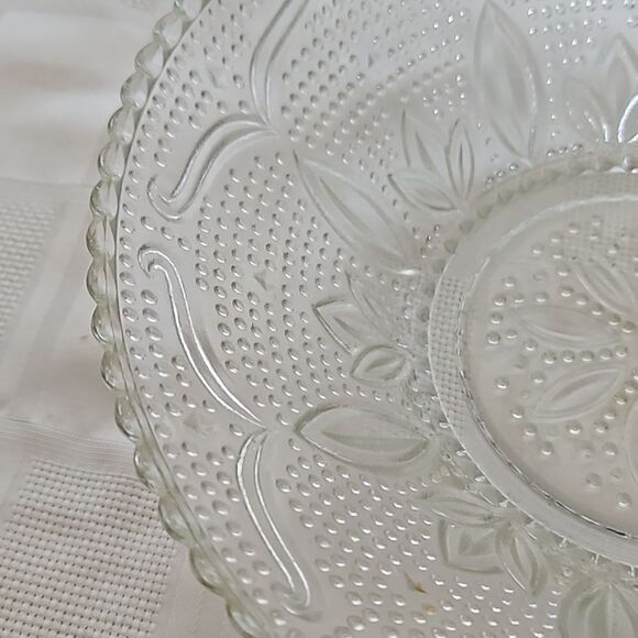 Clear Glass Floral Fruit Bowl 11"-11" - Picture 16 of 16